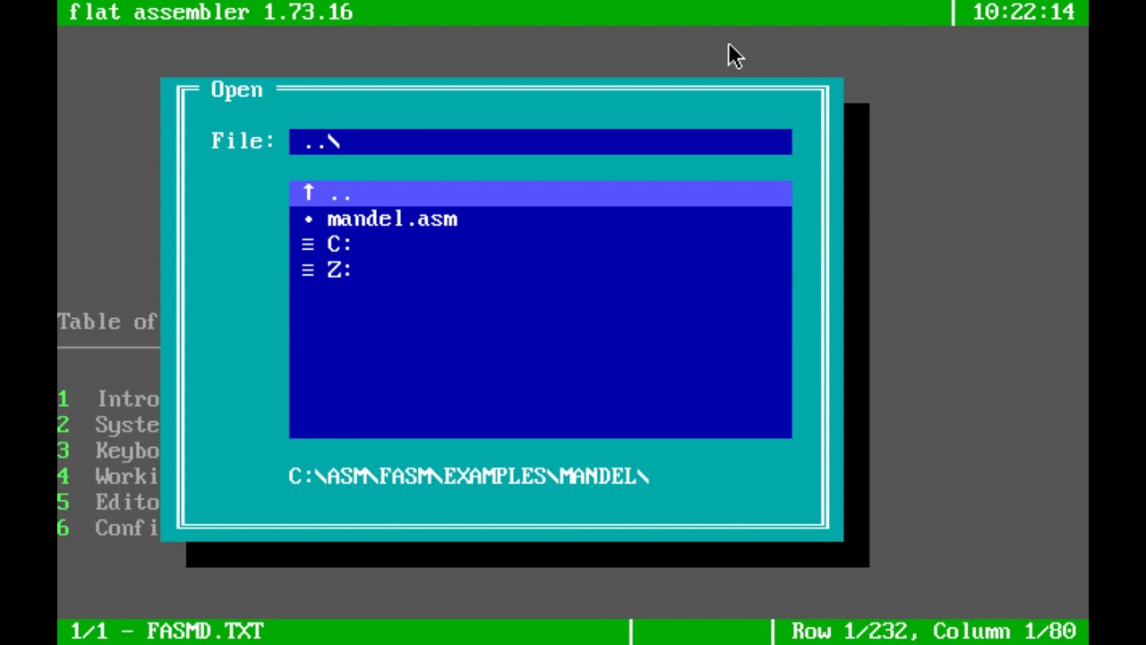 How to use fasm in DOS