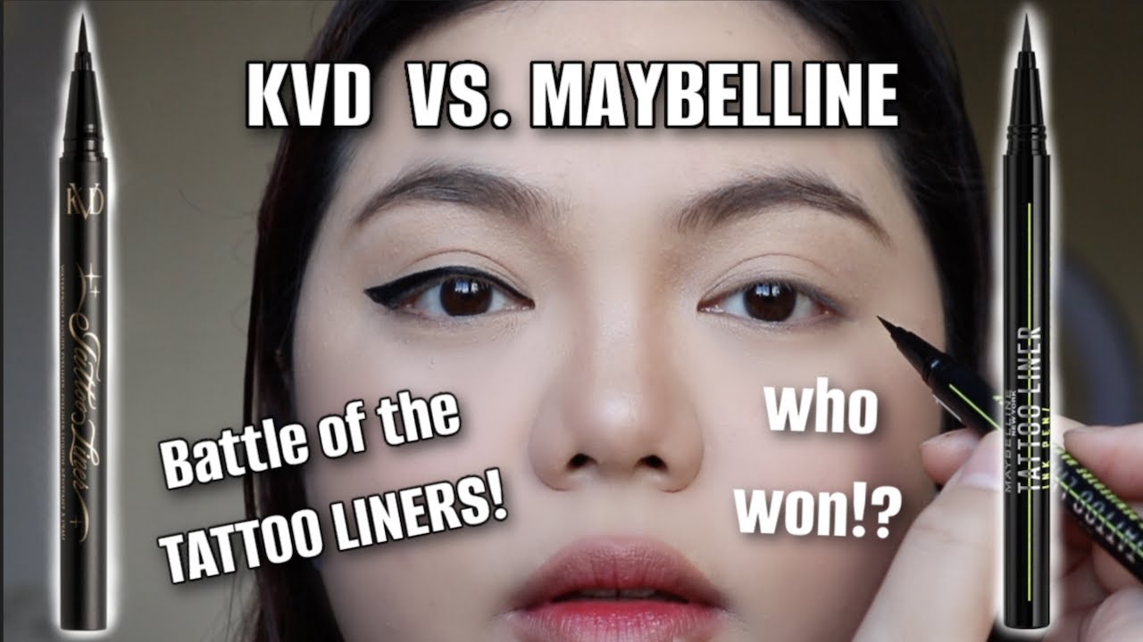 Kat Von D Tattoo Liner VS. Maybelline Tattoo Studio Ink Liner Pen Test
