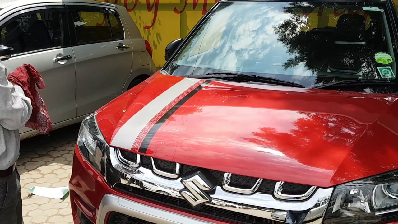 Maruti Vitara Brezza Front Graphic Decal installation