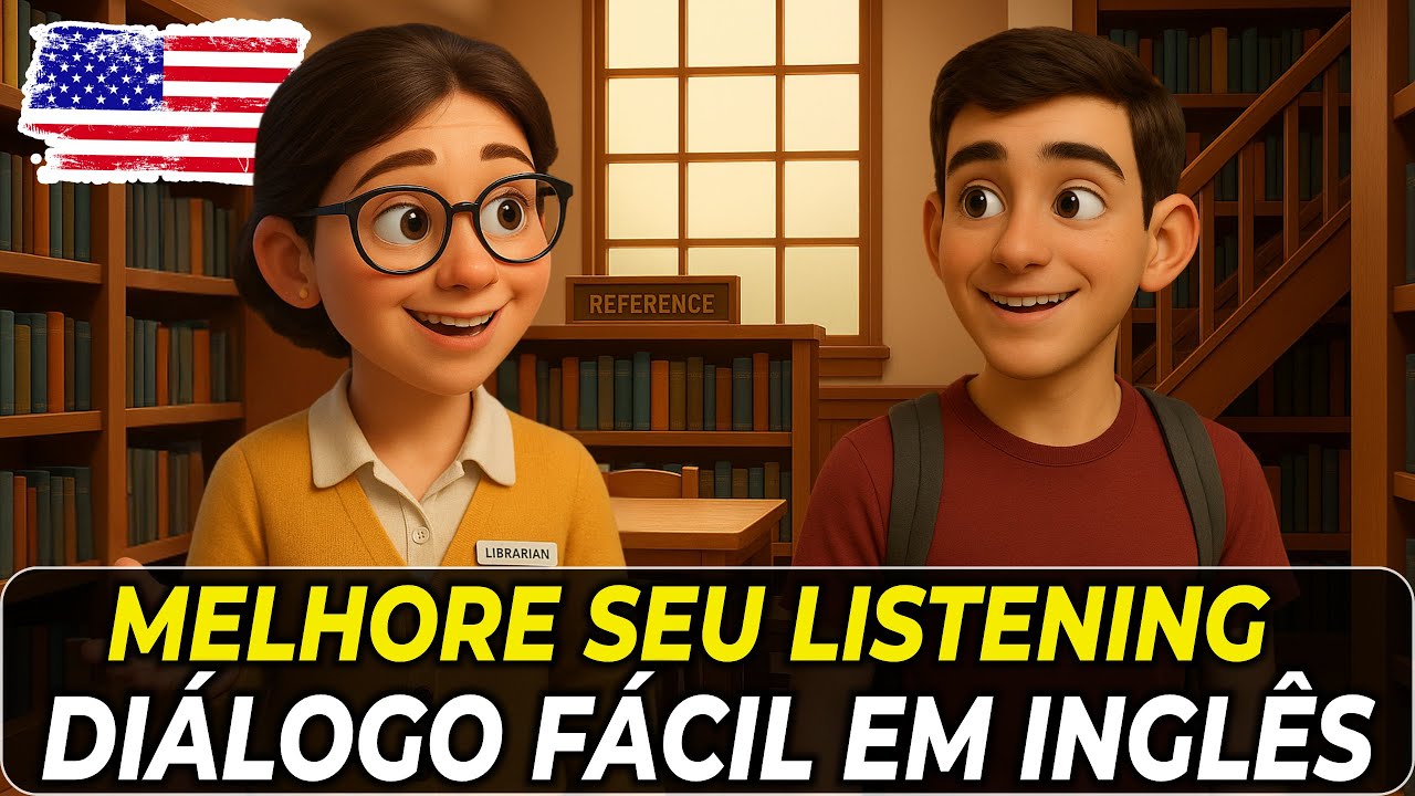 Comece a entender ingl&ecirc;s f&aacute;cil e r&aacute;pido com este di&aacute;logo 🔥 Uma Visita &agrave; Biblioteca 📚