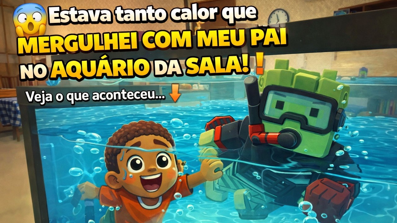 😱 MERGULHEI com meu pai no aquário da sala… Deu MUITO ruim! #superbearadventure #sba