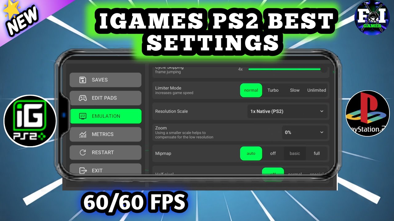 BEST SETTINGS IGAMES PS2 EMULATOR
