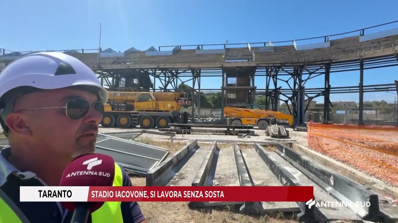 09 LUGLIO 2025   TARANTO STADIO IACOVONE, SI LAVORA SENZA SOSTA