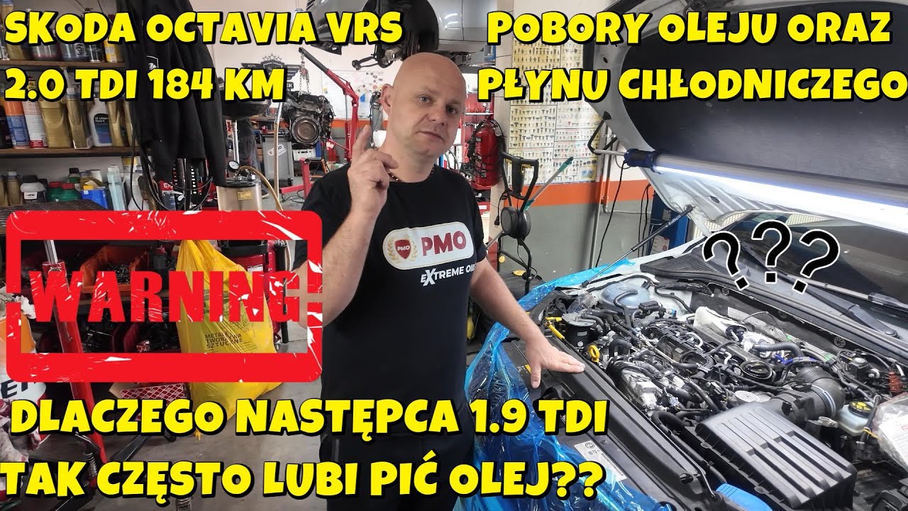 Skoda Octavia 2.0 TDI VRS 184 KM [CUNA/CUPA] - pobory oleju i płynu chłodniczego.