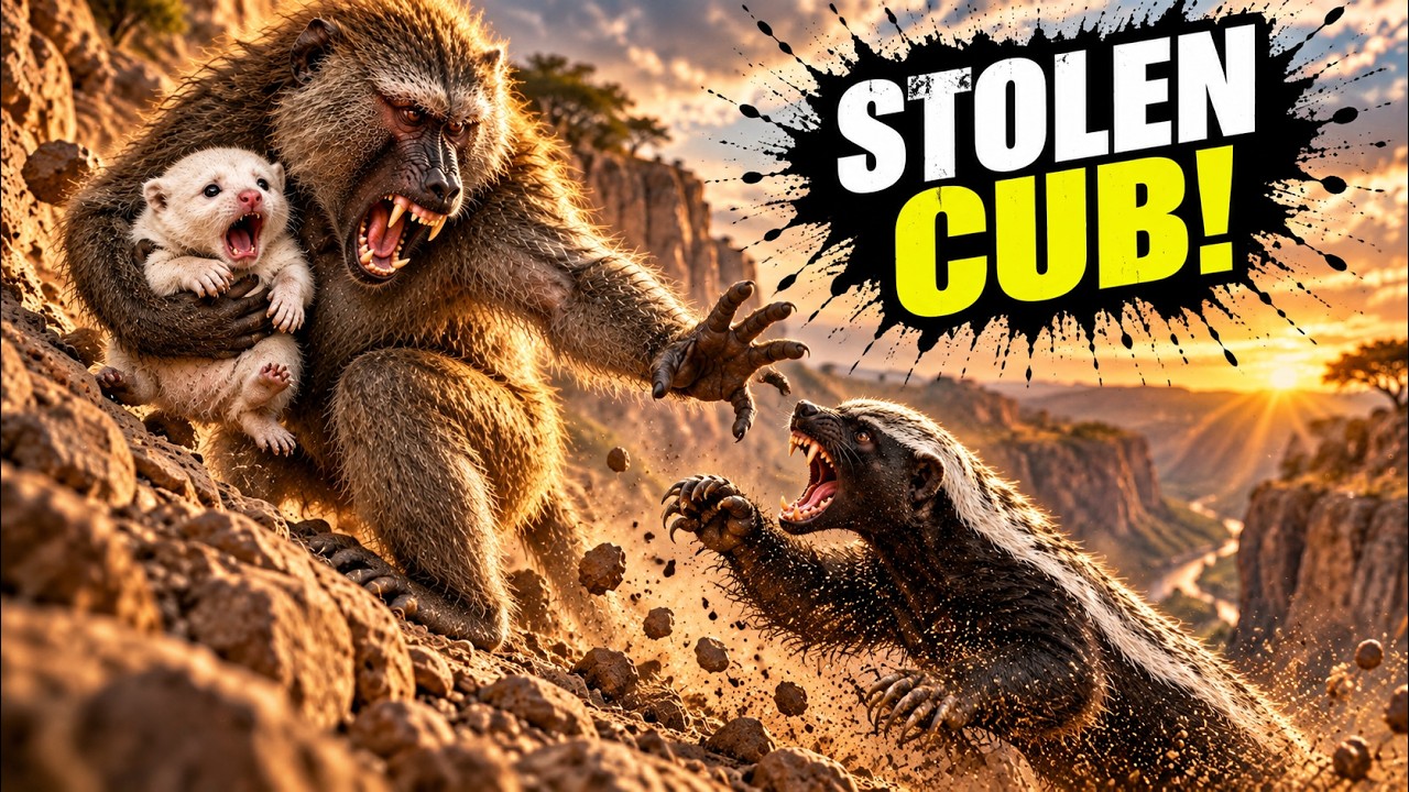 Baboon Snatches a White Honey Badger Cub...Then an Ostrich Changes Everything | Wildlife Documentary