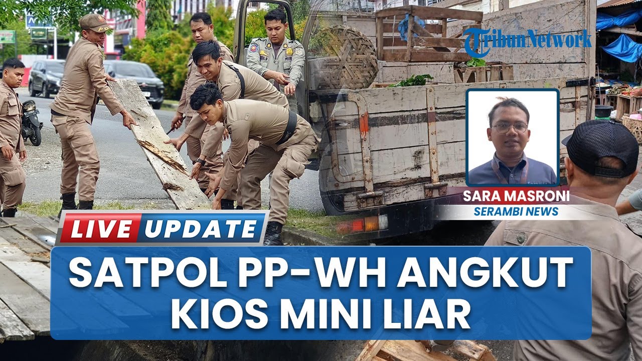 Satpol PP-WH Banda Aceh Angkut Kios Pulsa hingga Barang PKL Liar, bakal Dikembalikan ke Pedagang