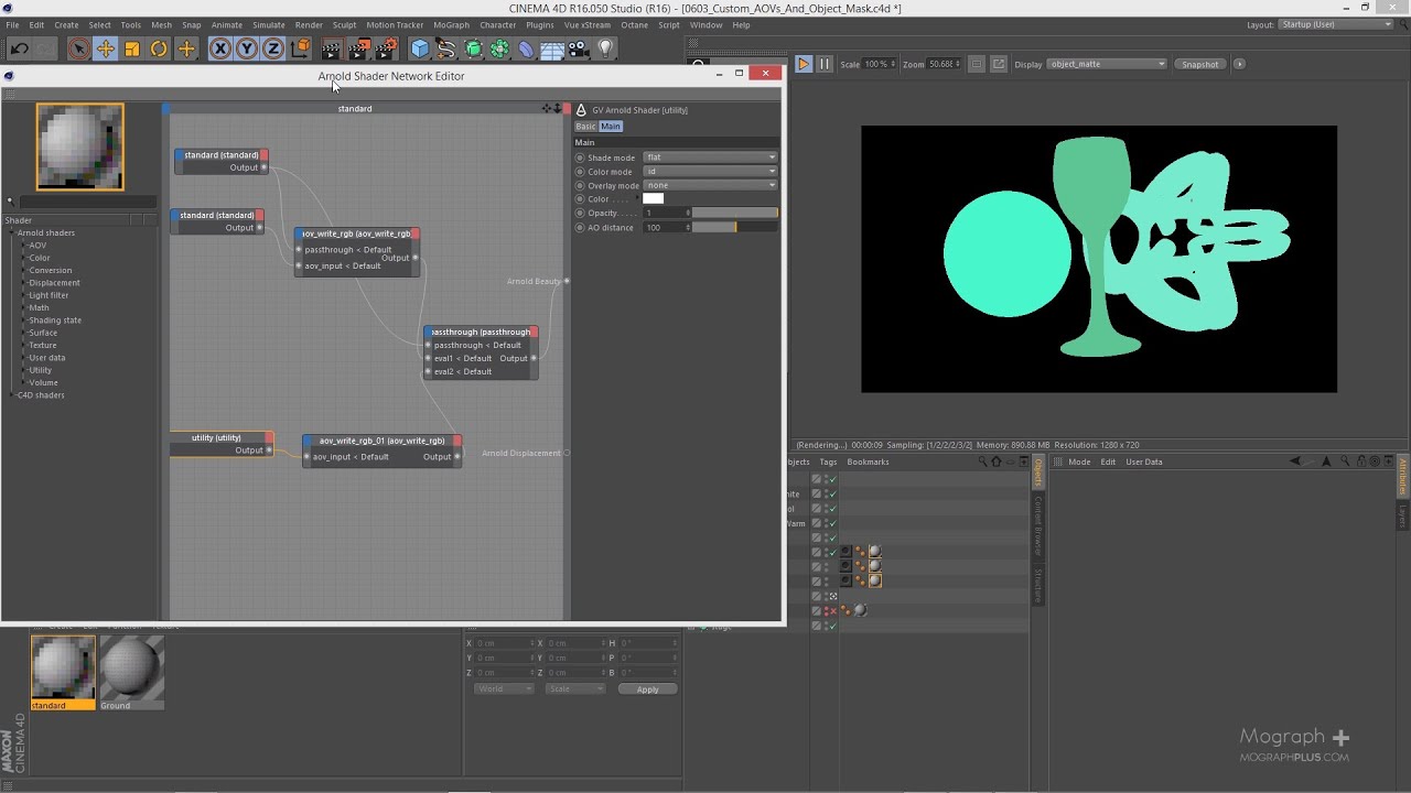 Tutorial No.36 : Learn how to use Custom AOVs and Object Mask in Arnold For Cinema 4d