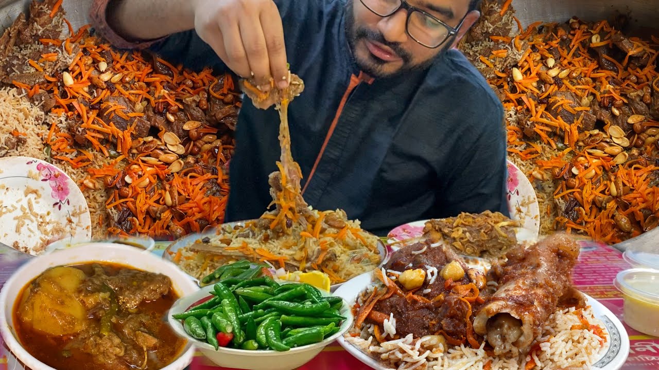 Eating Lunch(Kabuli Pulao, Afghani Pulao , Aloo Gosht) With Friends at Zaitoon Biryani House