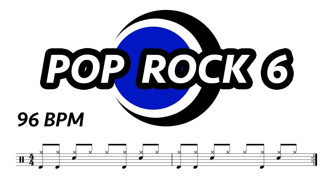 Pop Rock Drum Loop 6 (96 bpm) | Drum Groove | Drum Beat | Drum Track | Drums Only | Metronome 96 bpm