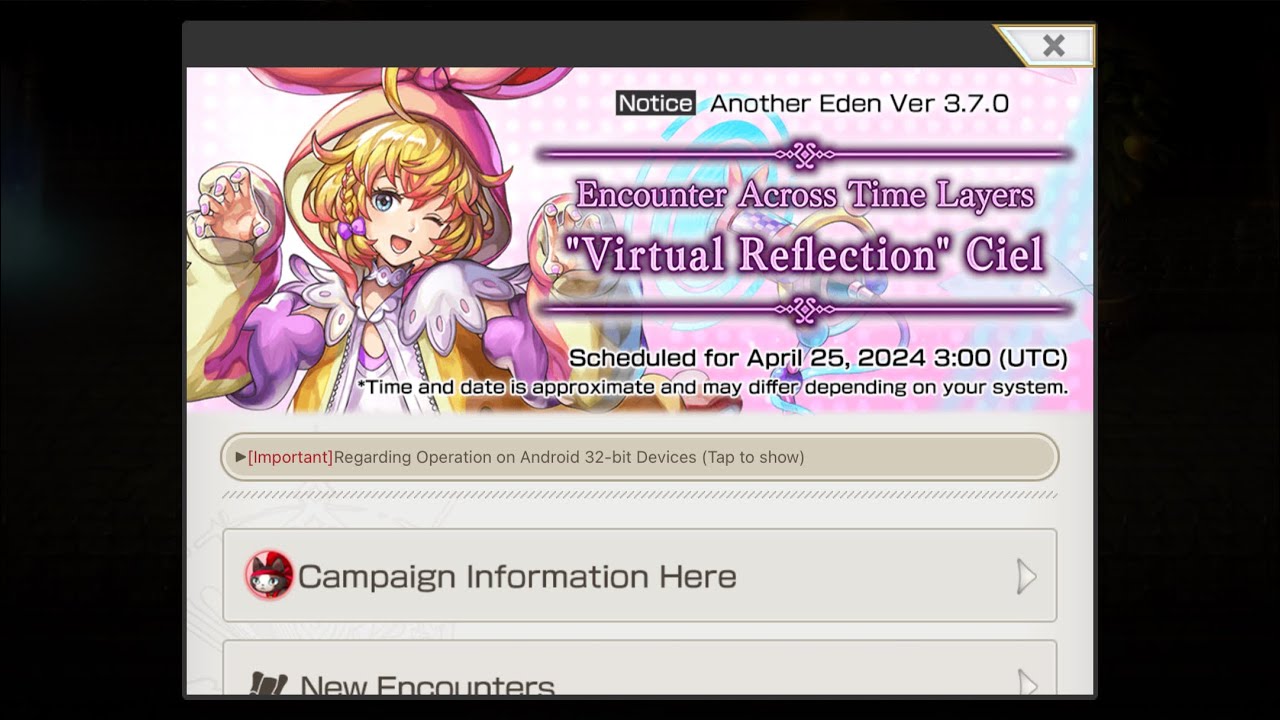 Another Eden Global 3.7.0 Encounter Across Time Layers 