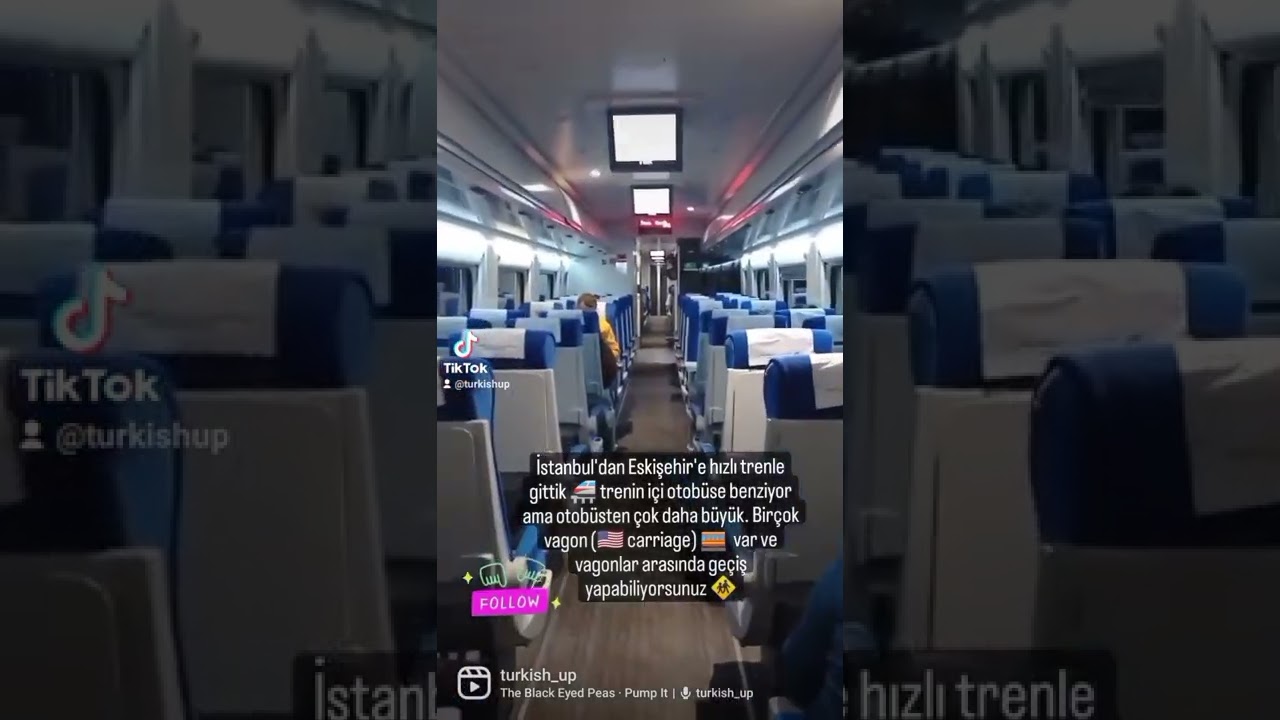 İstanbul'dan Eskişehir'e y&uuml;ksek hızlı trenle gittik 🚝  #learnturkish #istanbul #eskişehir #yht