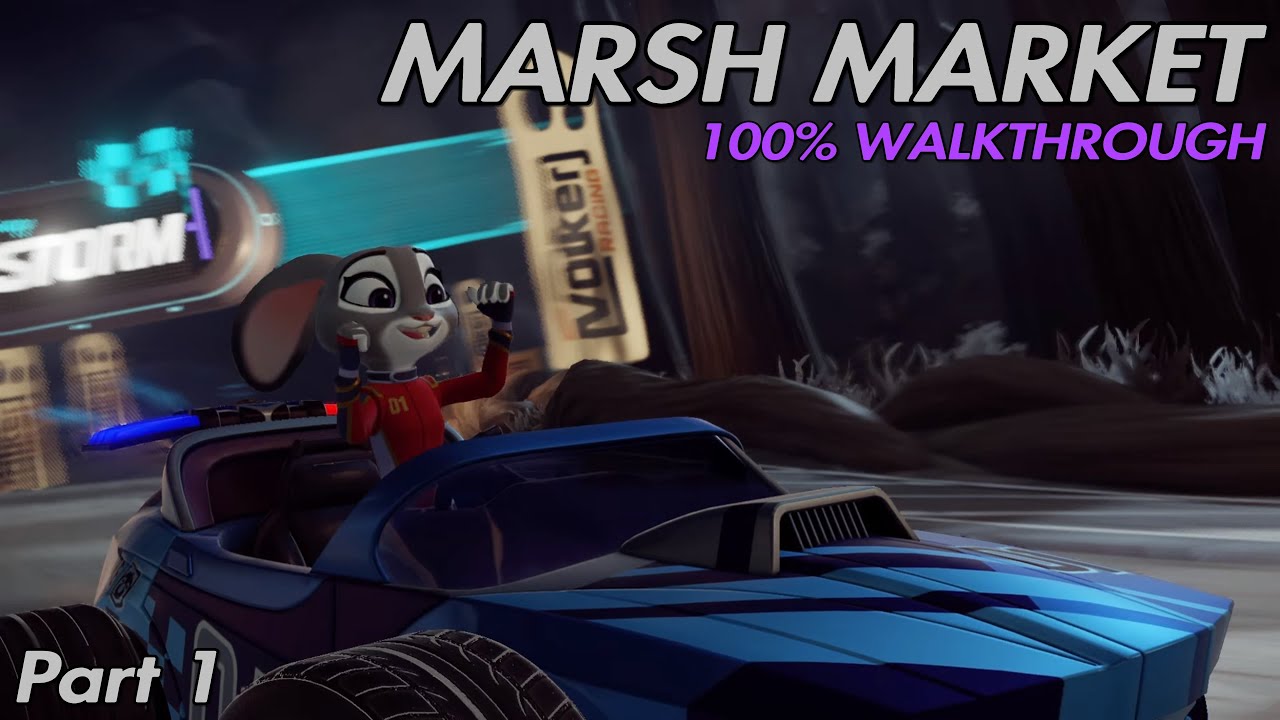 Disney SpeedStorm 100% Walkthrough | Partners in Paw | Marsh Market | Part 1