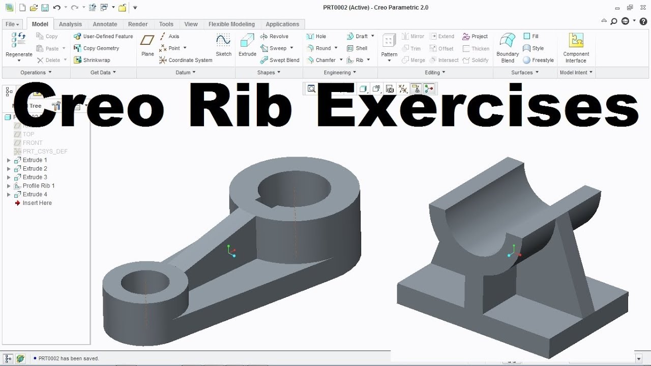 Creo Part Modelling Tutorial | Creo Practice Exercises - 5