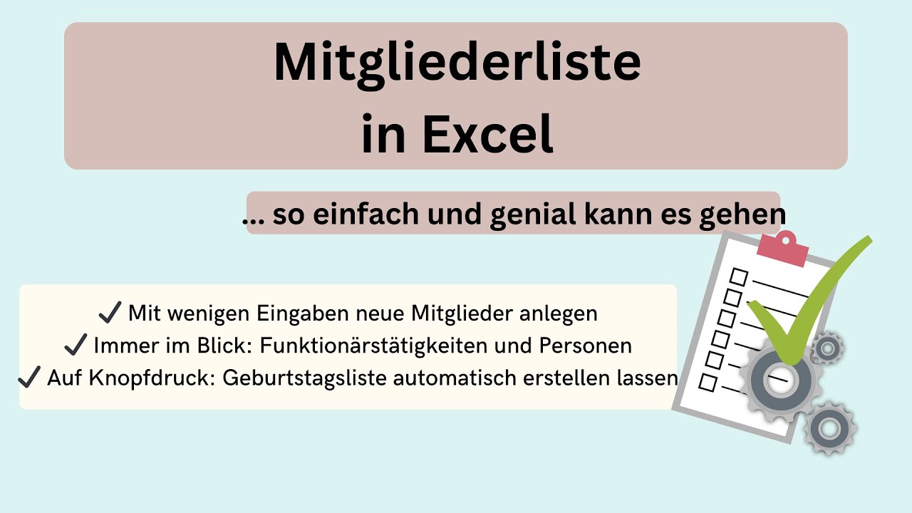 Mitgliederliste f&uuml;r Vereine mit Excel