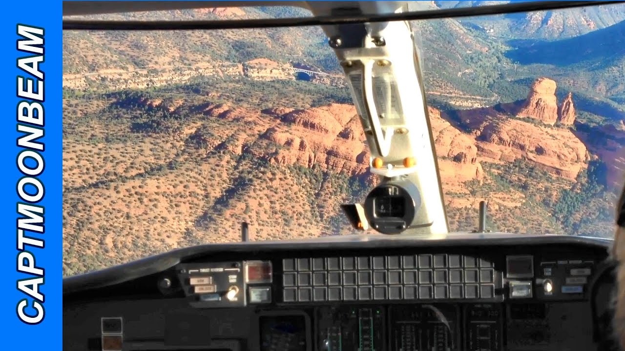 Cessna Citation Landing Sedona GUSTY WINDS!