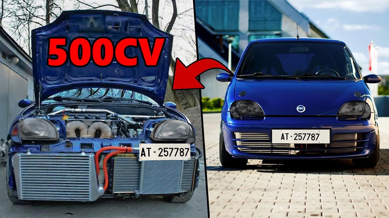 Fiat 600 ex 1.1 swap T-Jet 500cv a 2.5 BAR  una bara volante da 700kg sfida Un Nissan GTR da 1000cv!