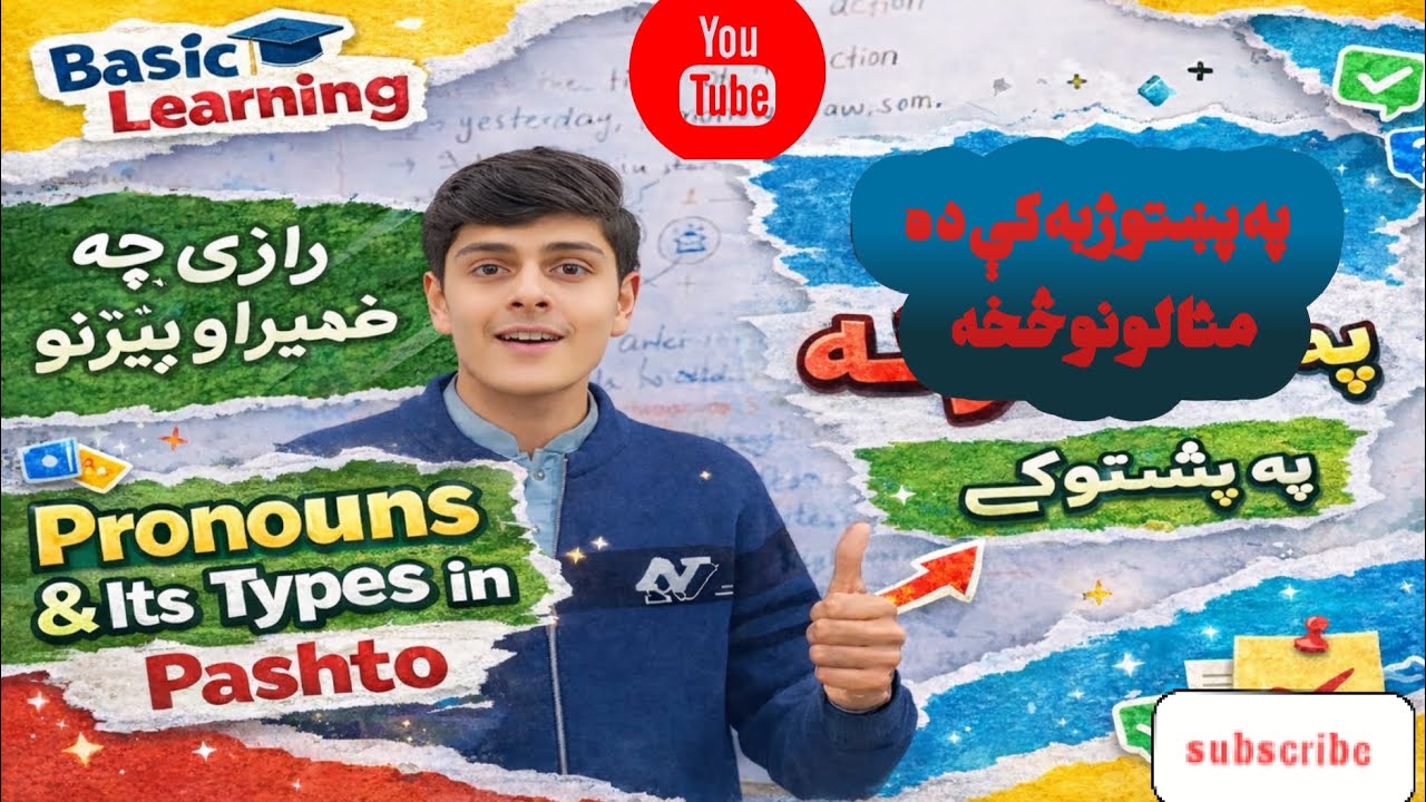 Pronoun and its types in pashto with proper examples,( Basic Learning by Manzoor Ahmad)