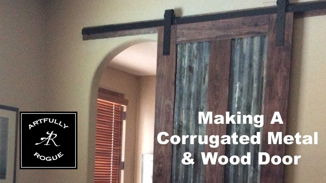 How to build a sliding barn door with corrugated metal panels