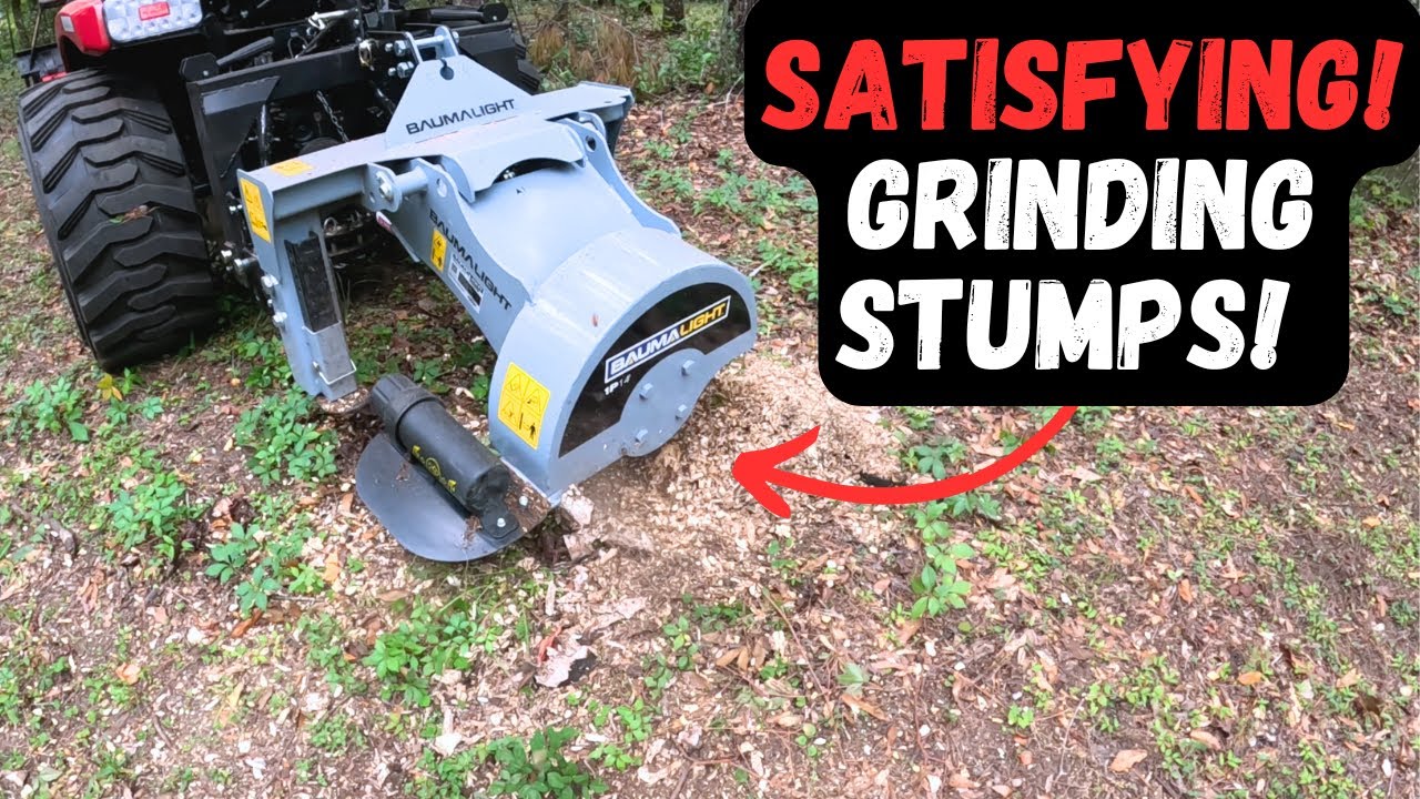 Satisfying! 25HP Tractor VS HARDWOOD Stumps!