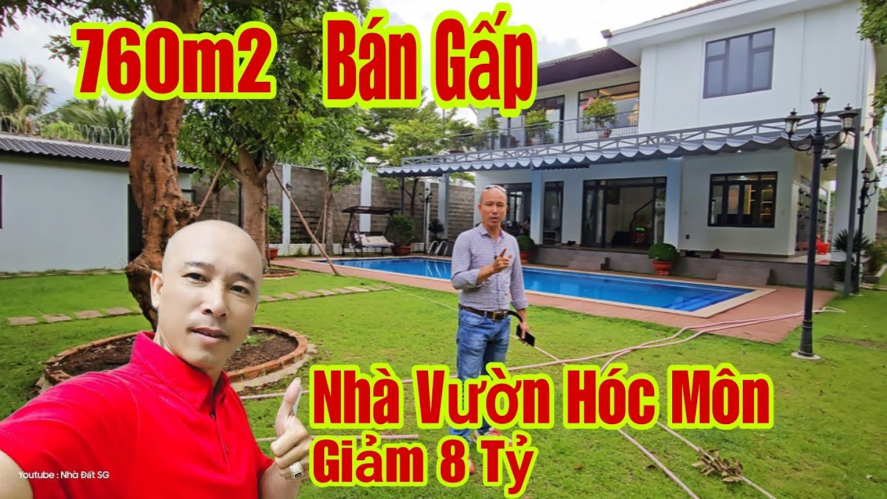 🛑Bán Biệt Thự | Giảm 8 Tỷ Nhị Bình Hóc Môn 760m2 Có Hồ Bơi Sân Vườn Gần Sông Sài Gòn Giáp Q12