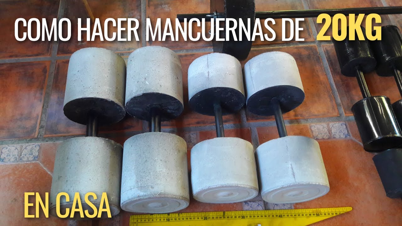 Como fabricar mancuernas de 20 kg caseras de cemento  con baldes de pintura. Paso a paso.