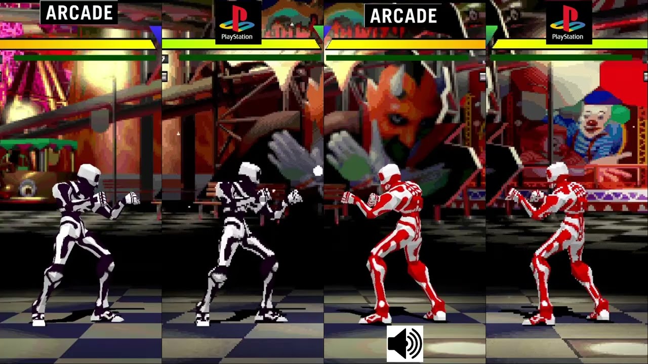 Street fighter EX Skullomania comparison Arcade VS PS1 Console VS Console