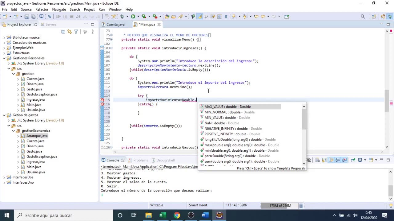 ❤️ Gastos e ingresos en java. 14/16 #clasesdeinformaticaweb.com 👈🏼