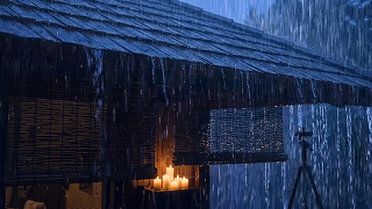 Barulho de Chuva Forte com Trovões no Telhado para Dormir Profundamente – Som Relaxante de Chuva