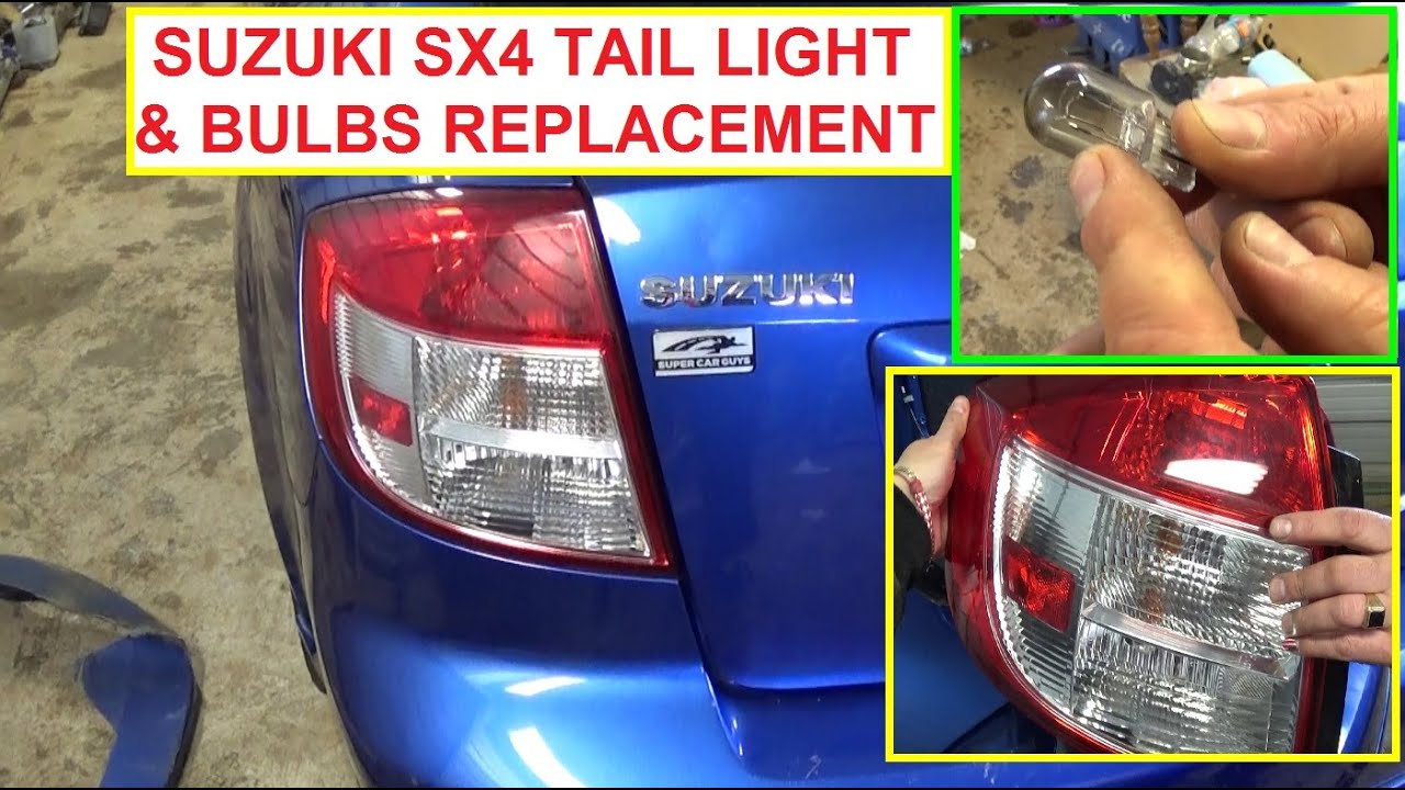 Suzuki SX4 Tail Light Replacement, tail light bulb, brake light bulb, rear turn signal bulb