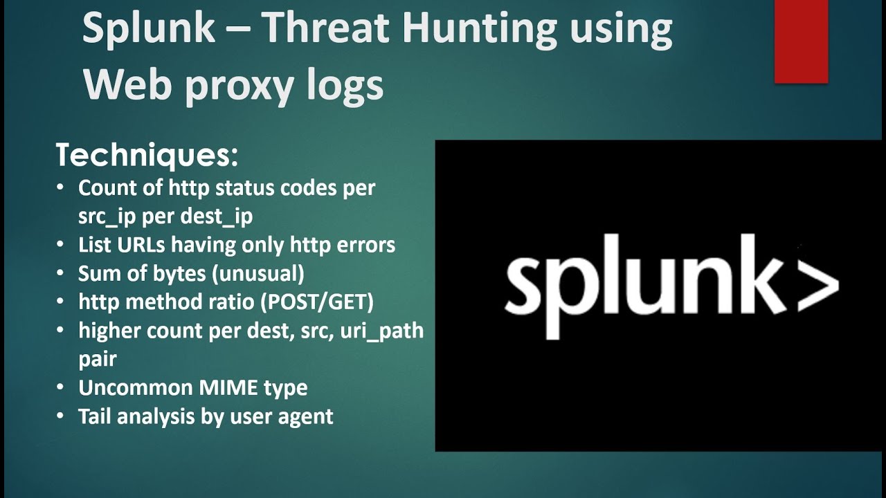 Splunk — поиск угроз с помощью журналов веб-прокси 