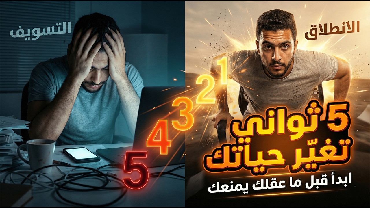 لماذا لا تبدأ؟ السر النفسي الخطير وراء التسويف (خدعة الدقائق الخمس) 🔥 ابدأ فورًا