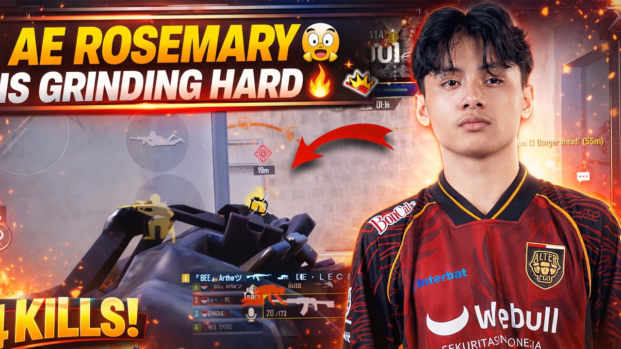 PUBG MOBILE INDONESIA🇮🇩: ROSEMARY IS STILL WORKING HARD FOR UPCOMING GAMES🔥👑UR GAMEPLAY🤯😱