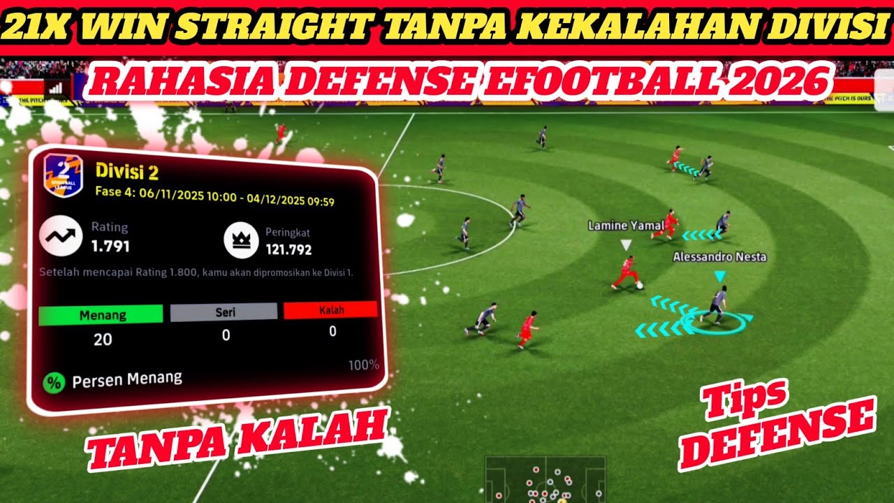 BEGINI CARA ATUR PERTAHANAN KALAU MAIN DIVISI INSYAALLAH TIDAK MUDAH KEBOBOLAN || EFOOTBALL 2026