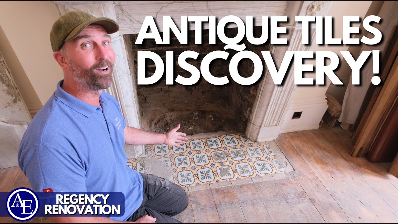 ANTIQUE TILES DISCOVERY BENEATH VINTAGE FIREPLACE! | Regency Renovation | Build with A&E