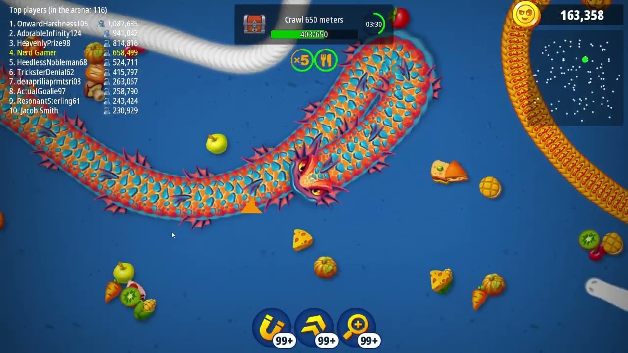 🐍WORMSZONE.IO | Giant Slither Snake TOP 01 / Epic Worms Zone Best Gameplay!