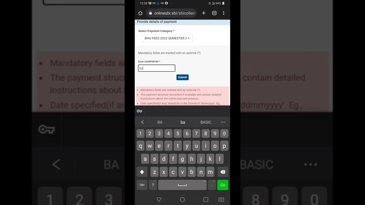 BHU FEE PAYMENT // HOW TO DO ONLINE FEE SUBMISSION  COLLEGE #BHU #sbicollect. BHU ONLINE FEE