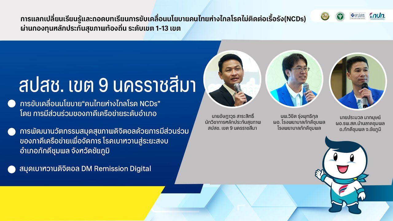 การขับเคลื่อนนโยบายคนไทยห่างไกลโรคไม่ติดต่อเรื้อรัง NCDs สปสช.  เขต 9 นครราชสีมา