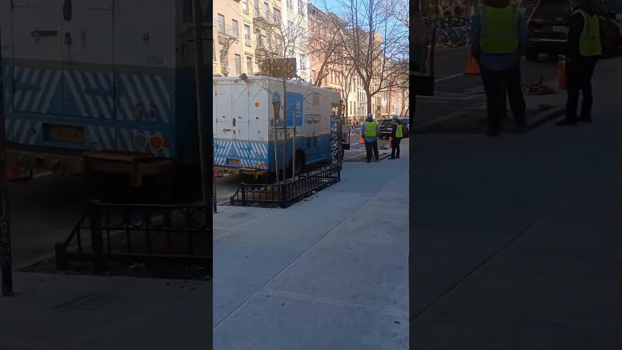 NYC Street Work Con Edison Crew in Action Working on the Streets Manhattan
