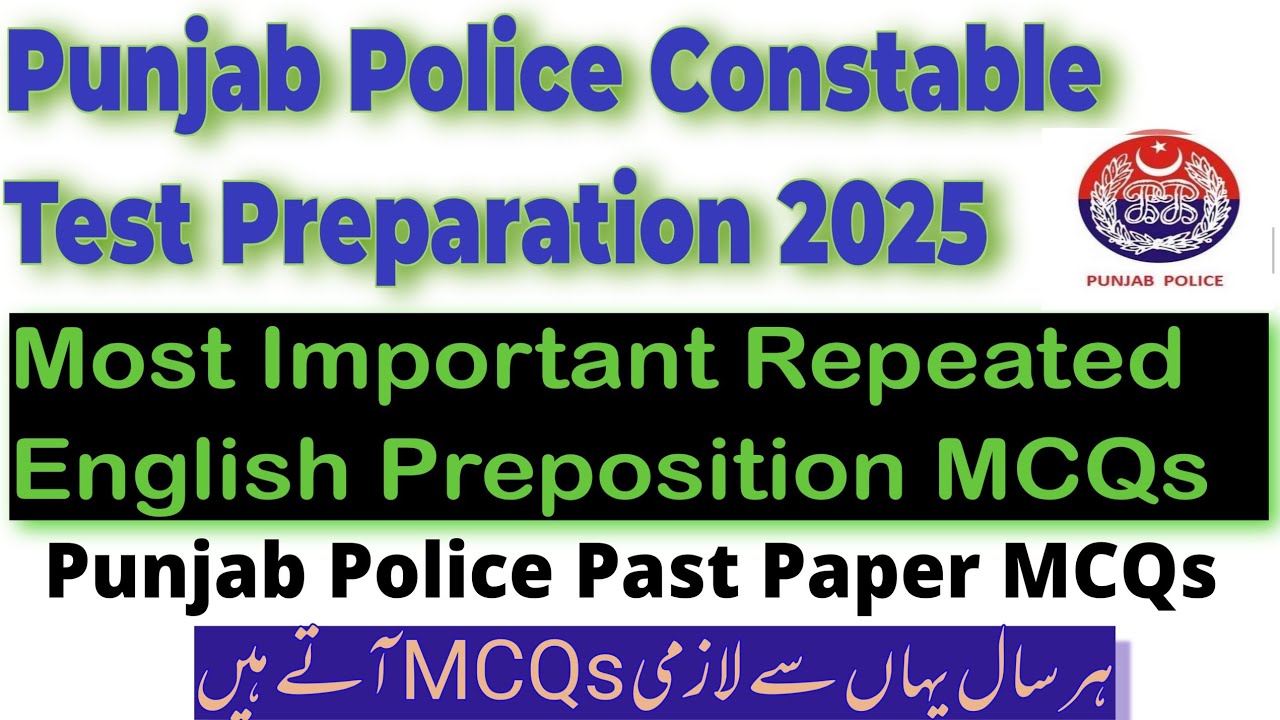 Punjab Police Constable Test Preparation 2025||Use of Preposition||English Portion