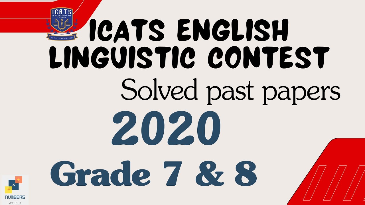 ICATS ENGLISH LINGUISTIC CONTEST 2020 I Grade 7 & 8| past papers| #english   #icats