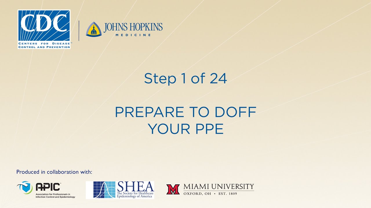 Prepare to Doff your PPE (Step 1/24)
