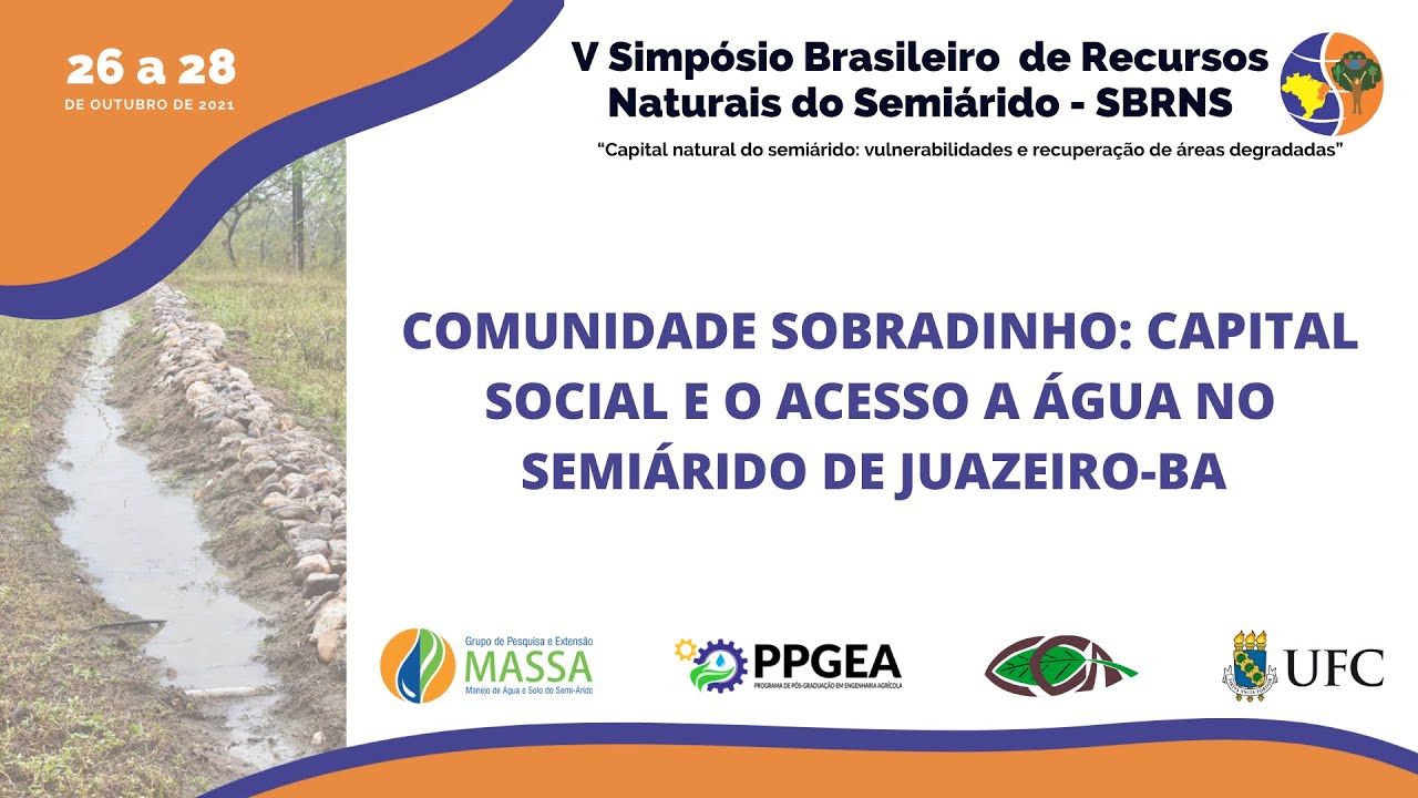 COMUNIDADE SOBRADINHO: CAPITAL SOCIAL E O ACESSO A &Aacute;GUA NO SEMI&Aacute;RIDO DE JUAZEIRO-BA