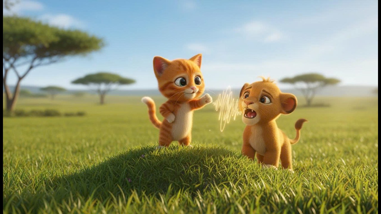 Sunny the Kitten Coaches a Shy Lion Cub—His Roar Saves a Friend! Epic Tale!