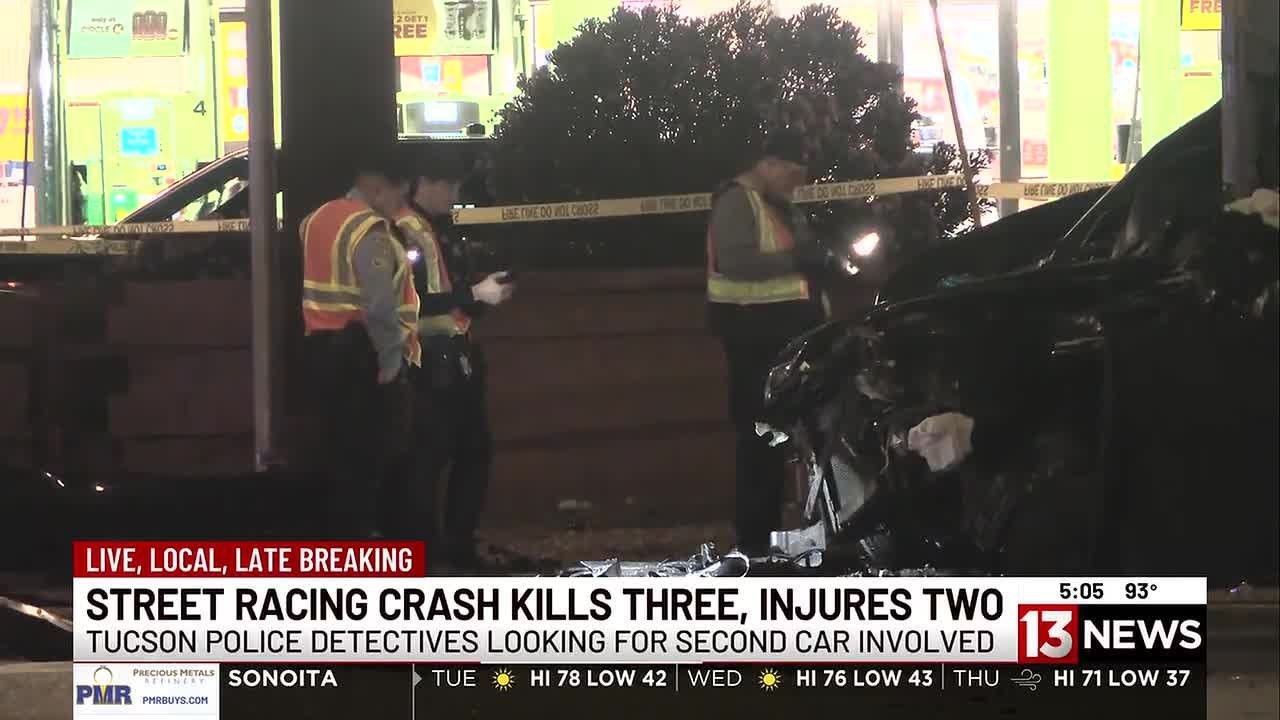 Three dead, one fighting for life after street race ends in crash in Tucson