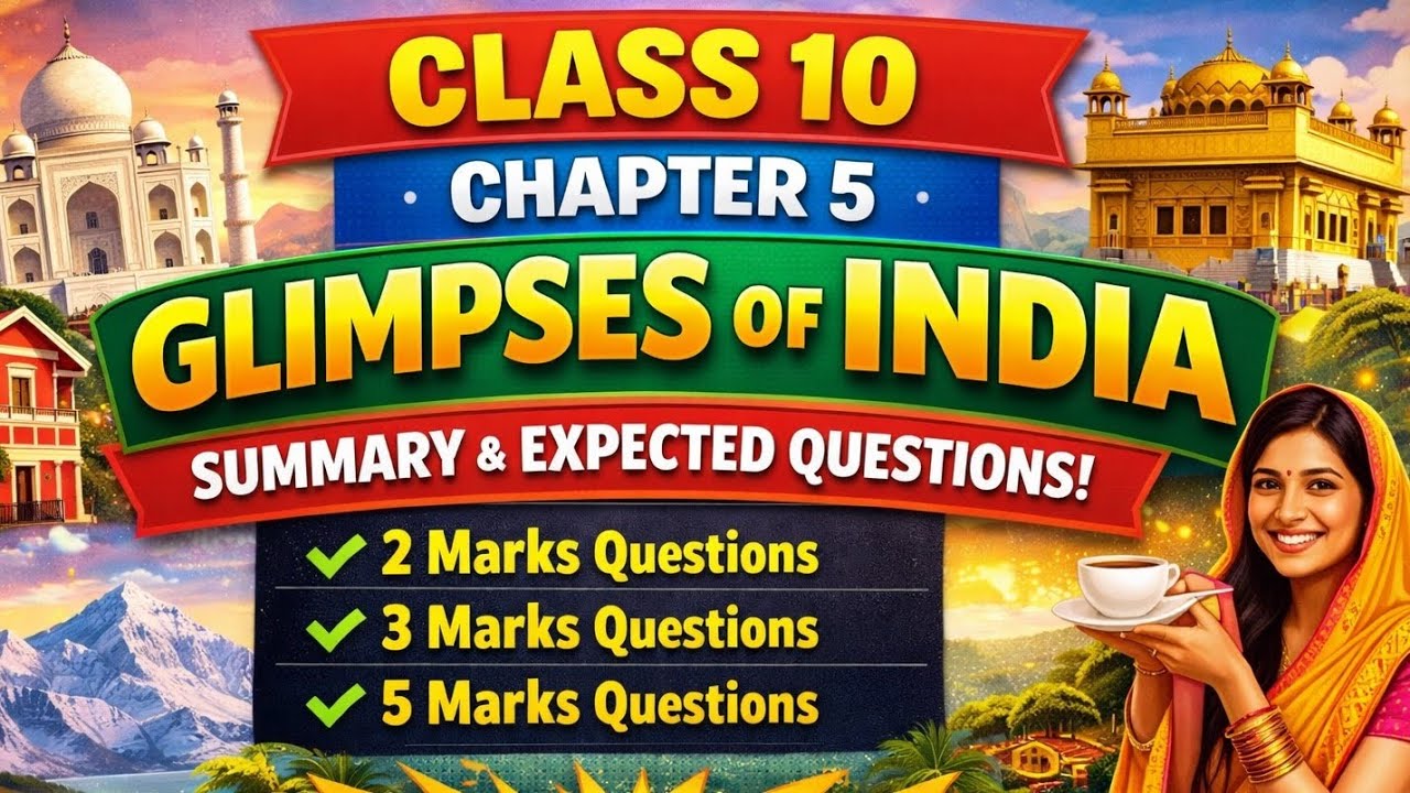 Importance Question Chapter 5 Class 10th English Glimpses of India #cbse2026 #youtube #english