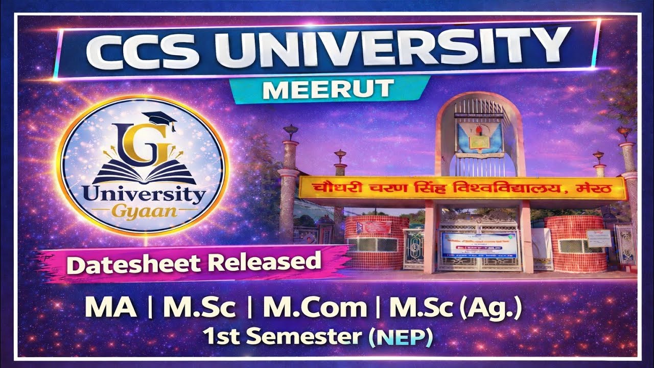 CCSU PG NEP 1st Semester Datesheet Released | CCS University #ccsu