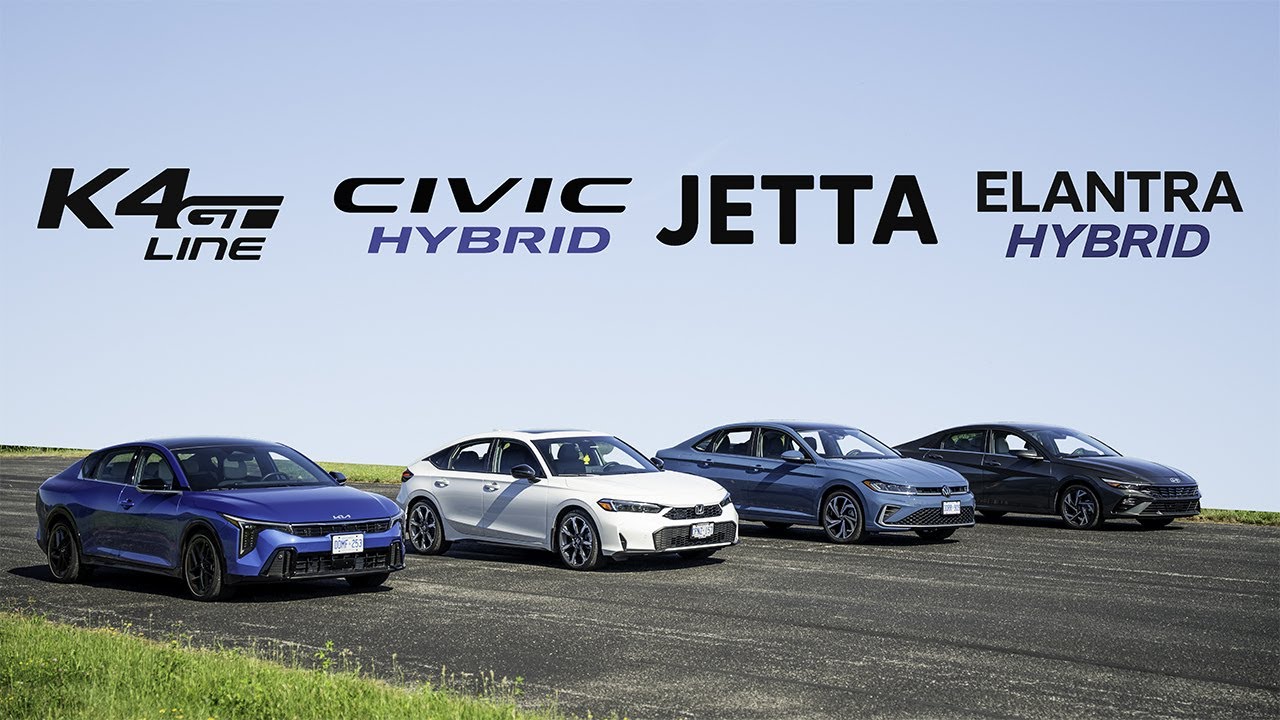 Uber Battle! Kia K4 vs Honda Civic vs Hyundai Elantra vs VW Jetta, review, comparison and race.