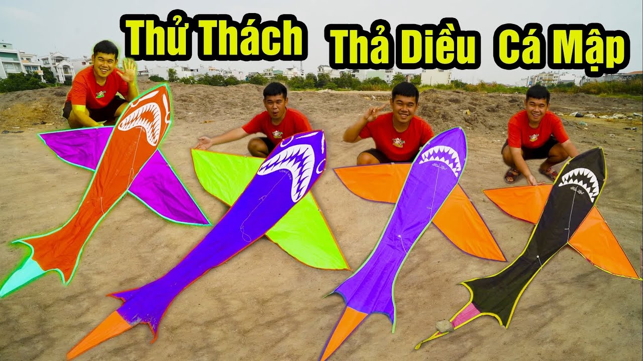 Thả Diều Cá Mập Bay Cao Nhất 2022 / Thử Thách Thả 5 Con Diều Cá Mập