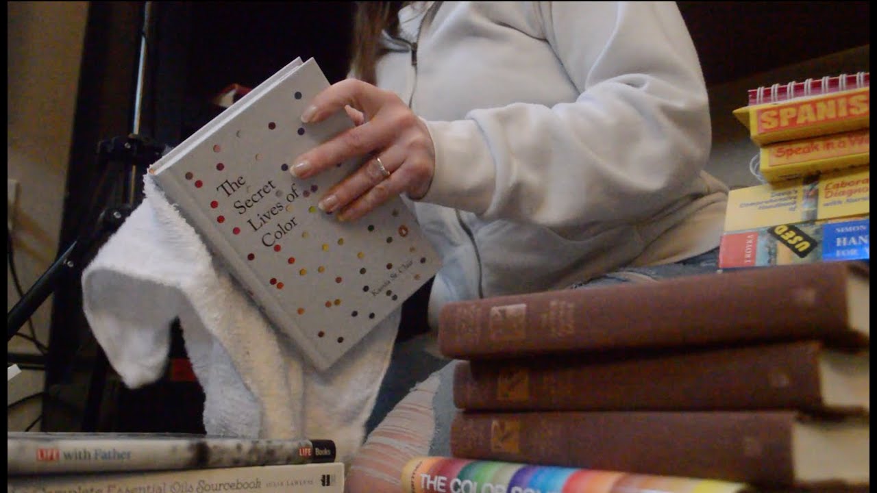 ASMR - Bookshelf Organizing - Softly Spoken