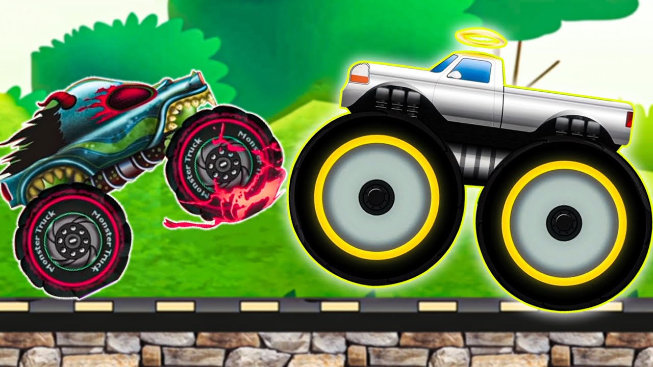 Haunted House Monster Truck: Angel and Evil Monster Truck- A Train to Save